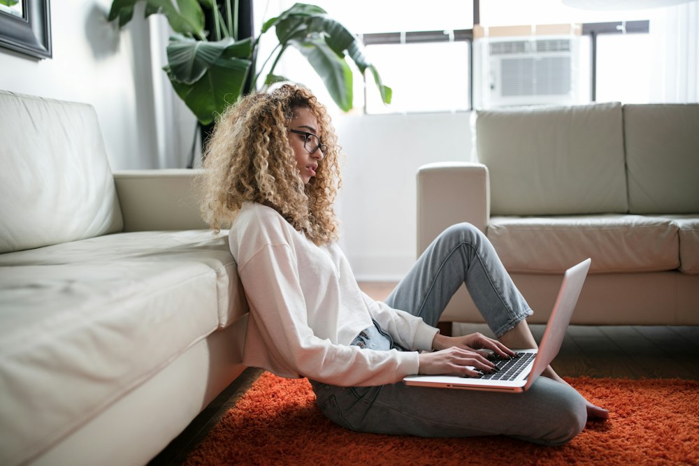 A relaxed moment using a laptop at home